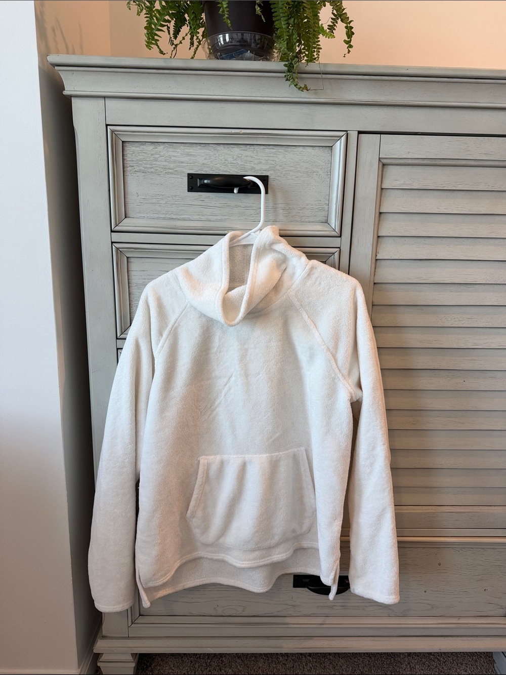 Champion Cozy White Turtleneck Fleece Pullover Sweater Size L Ultra Warm